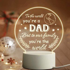 Give your father this Beautiful Dad's Slogan Graphic Novelty Light for your Dad